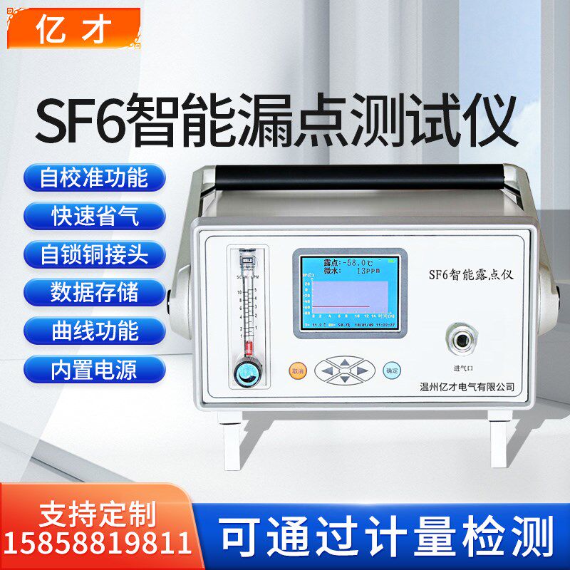 亿才SF6微水测试仪智能气体高精度精密露点测量仪彩屏微水分析仪