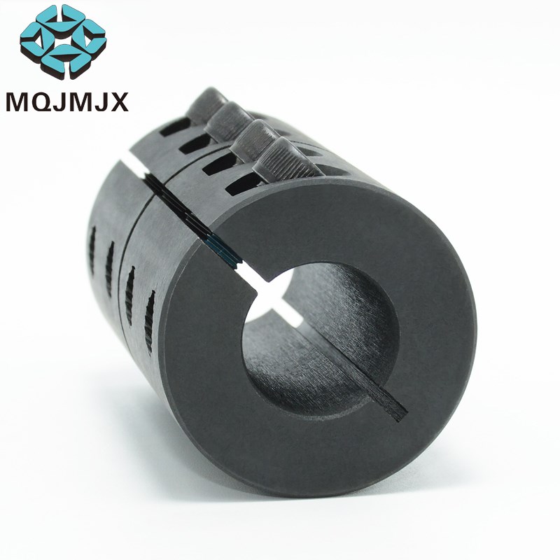 LZAH碳钢开口联轴器钢性发黑夹持带键槽直筒锁紧夹紧连接器紧固件