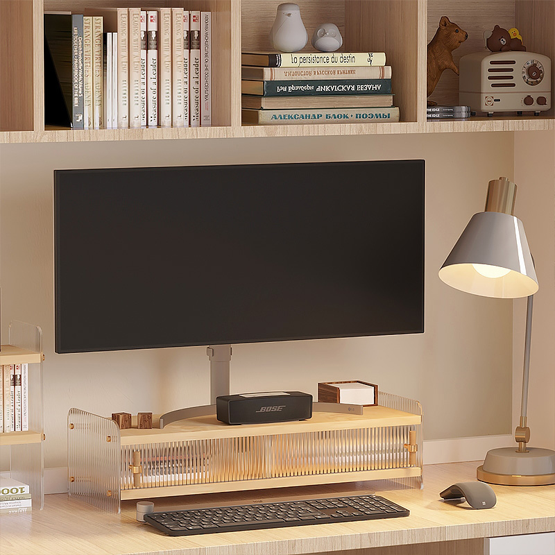 亚克力电脑增高架桌面收纳盒置物架台式桌上办公室显示器笔记本