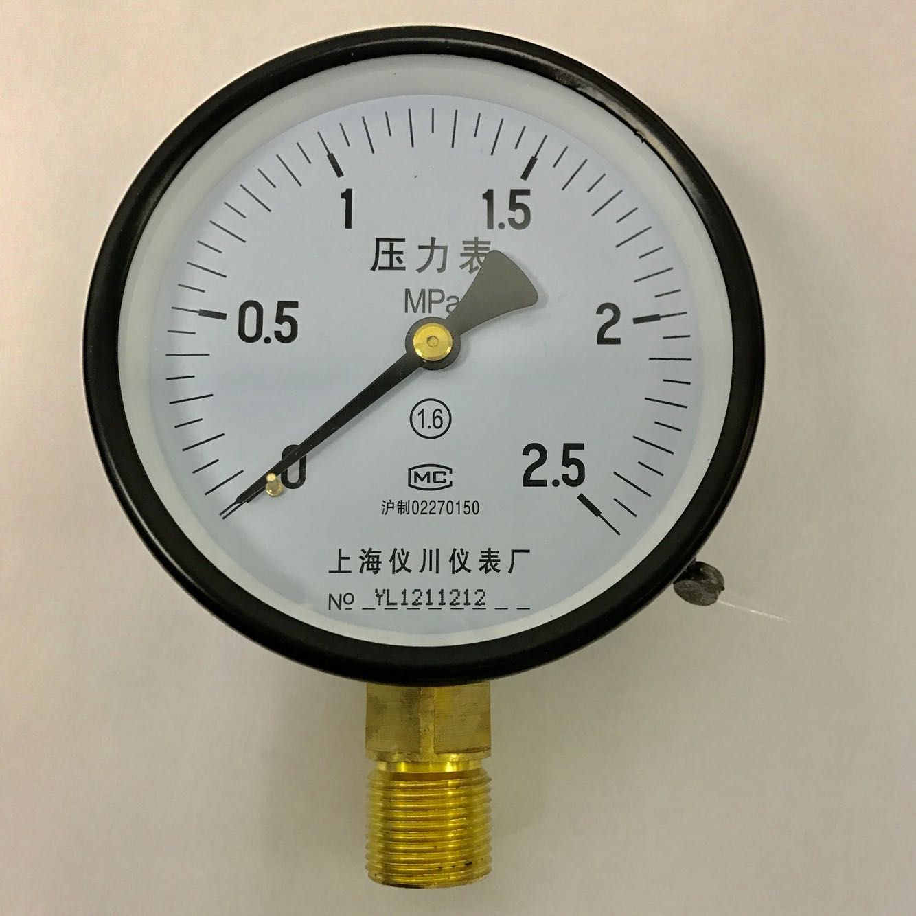 压力表 Y-100 0~2.5mpa 直径100mm 螺纹m20x1.5 压力25公斤 仪川