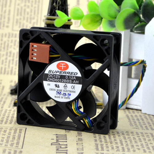 千红 CHD6012BBS-AH 12V 0.12A 6CM 6020 四线 PWM温控 CPU 风扇