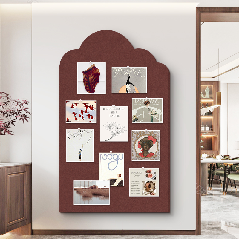 复古毛毡板软木板照片墙背景板墙面装饰留言板挂墙展示板主题墙愿