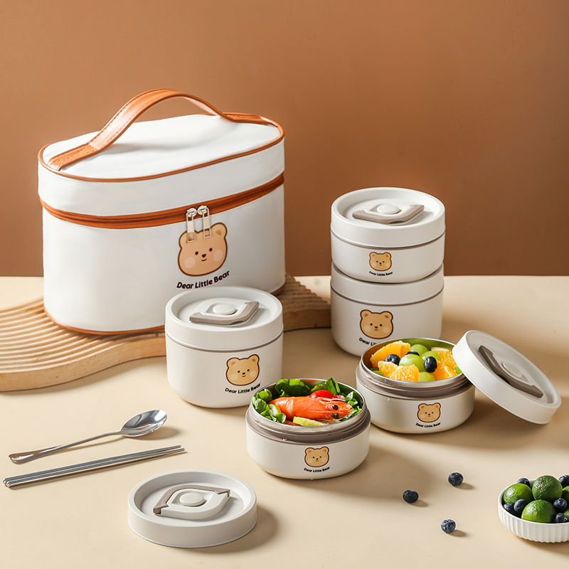 304不锈钢保温饭盒桶上班族学生专用餐盒微波炉加热碗多层便当盒