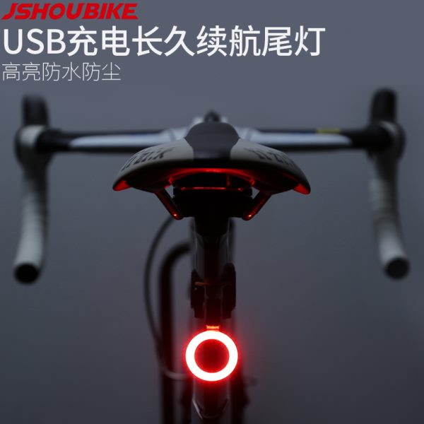 山地公路自行车尾灯夜行装备反光警示后灯USB充电夜骑灯单车配件