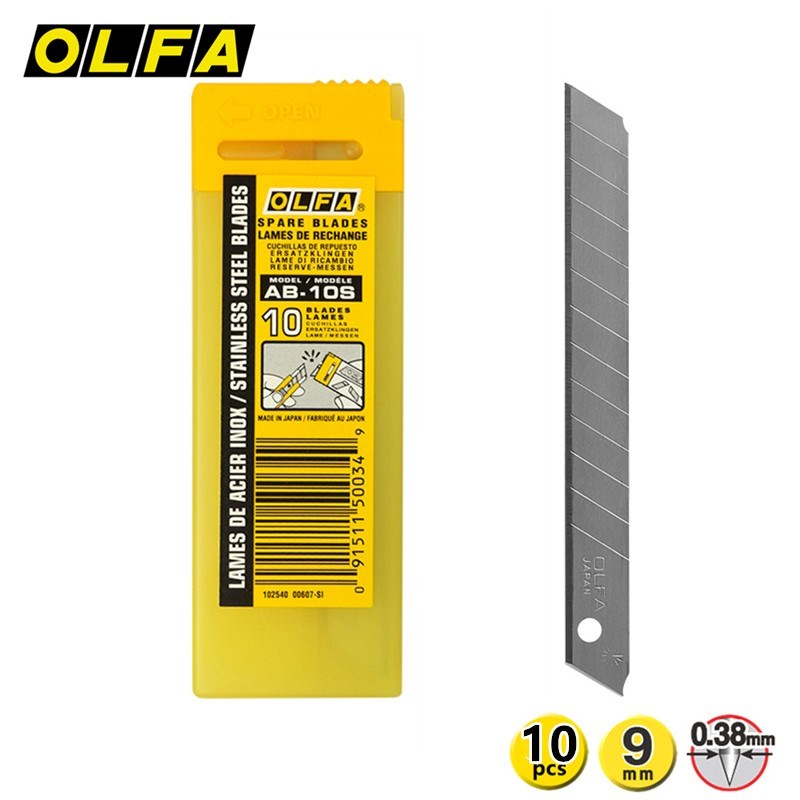 正品日本OLFA美工刀片AB-10S不锈钢刀片进口汽车贴膜专用刀片10片