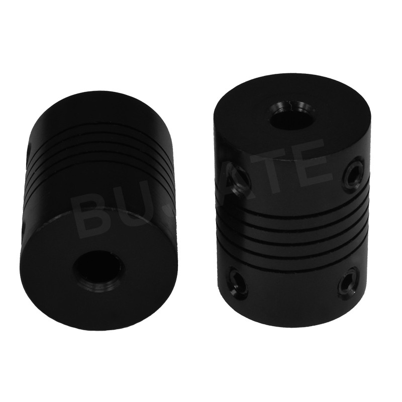 3D打印机配件DIY弹性联轴器5X8x25mm 5X5X25MM铝合金螺纹式 黑色