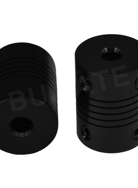 3D打印机配件DIY弹性联轴器5X8x25mm 5X5X25MM铝合金螺纹式 黑色