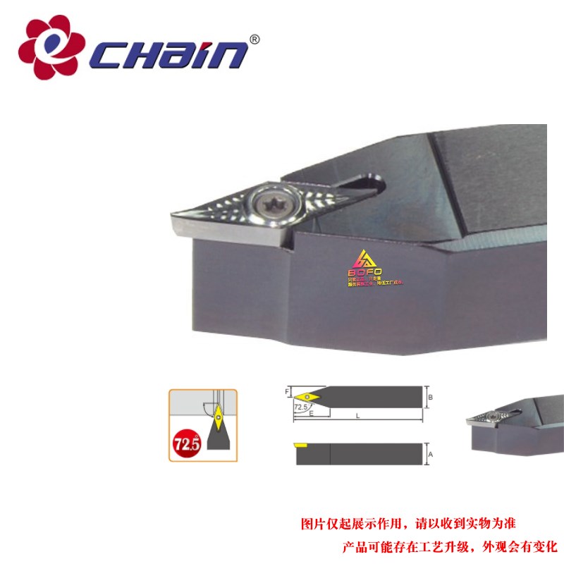 益诠72.5度螺钉式中间刀外径外圆刀杆 SVVCN -2020K16/2525M16