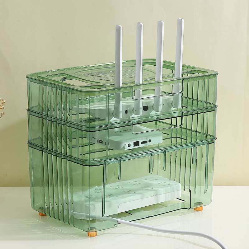 wifi路由器收纳盒电线插座整理置物架桌面电视机顶盒光猫收纳盒子