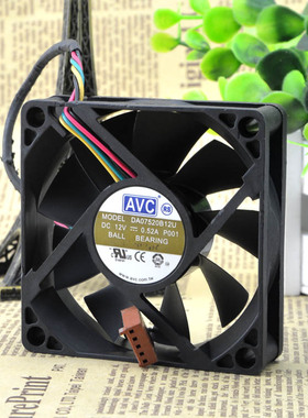原装 AVC 7520 12V 0.52A 4线 双珠 散热风扇 DA07520B12U