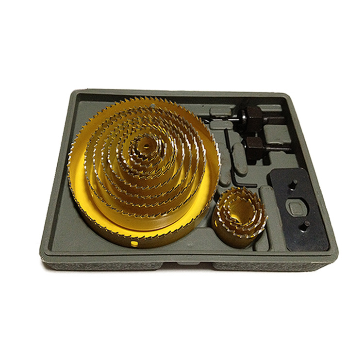 金色木工开孔器套装钻咀盒石膏板PVC木板扩孔器手枪钻孔钻头未改