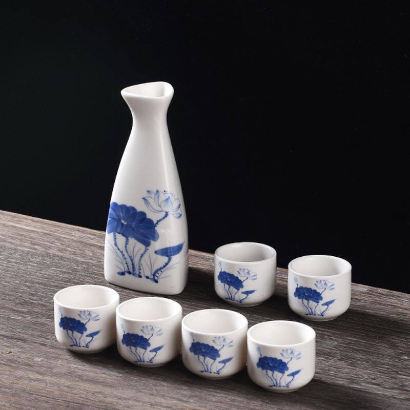 仿古酒樽家用酒杯分酒器宫廷风酒具酒盅饮酒小和风陶瓷清酒壶传统