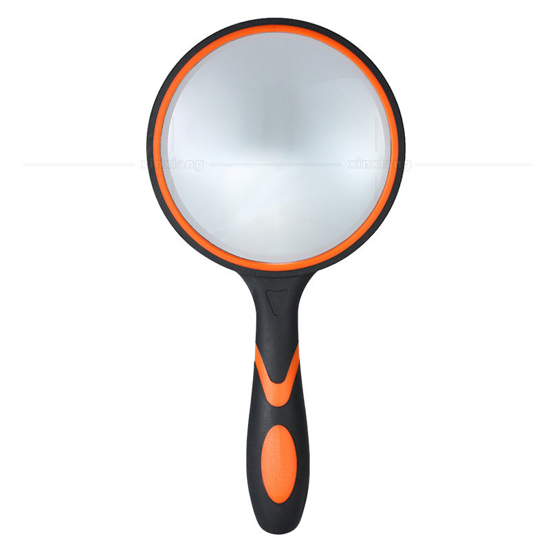 双色橡胶防滑两色手柄 手持高倍玻璃镜片阅读放大镜 可定制颜色