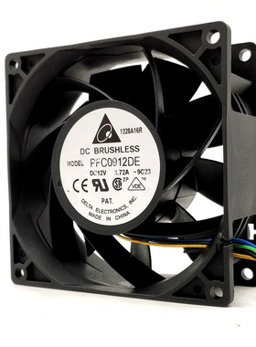 全新台达PFC0912DE 9038 12V4.32A大风量双滚珠服务器散热风扇9CM