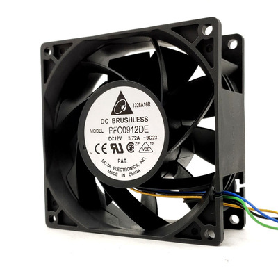 全新台达PFC0912DE 9038 12V4.32A大风量双滚珠服务器散热风扇9CM