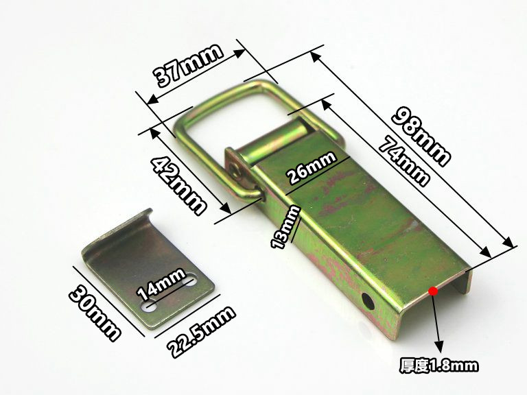 大号镀彩搭扣扣吊 五金锁扣 箱包扣木箱搭扣 重型铁箱扣 箱包配件