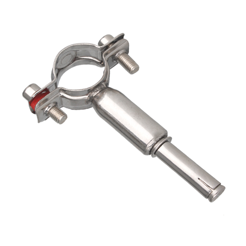 304不锈钢管支架膨胀螺丝固定卡扣喉箍支撑架管卡水管卡子PVC托架