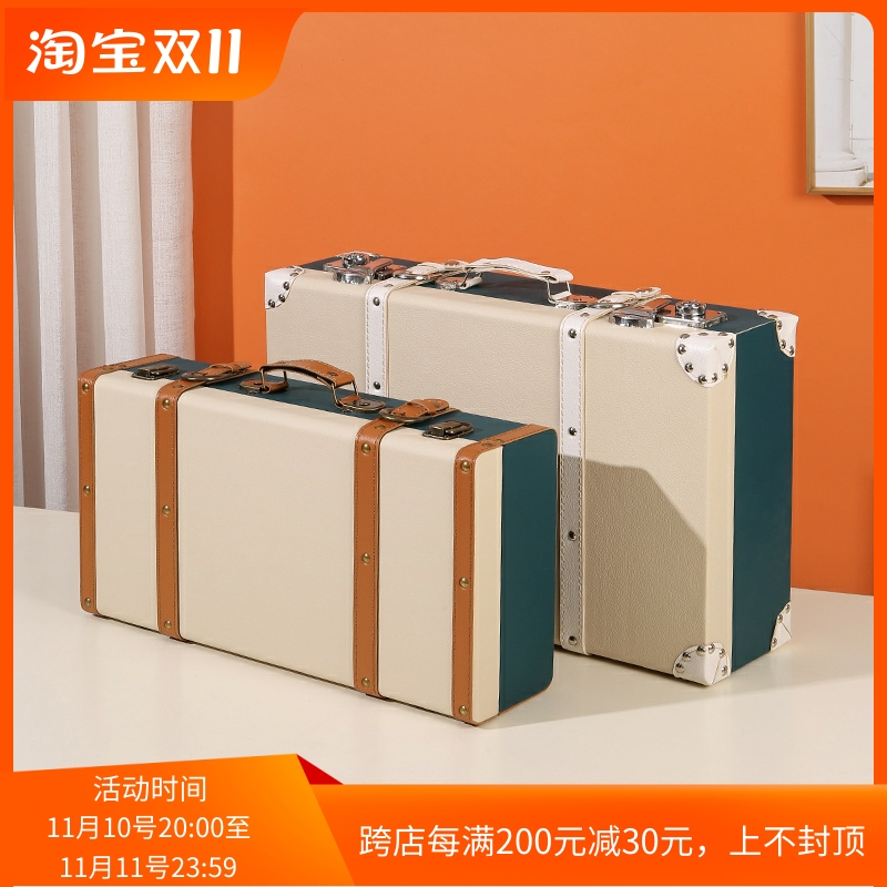 欧式手提木箱子皮箱家用卧室大号储物收纳箱婚纱摄影道具橱窗摆件