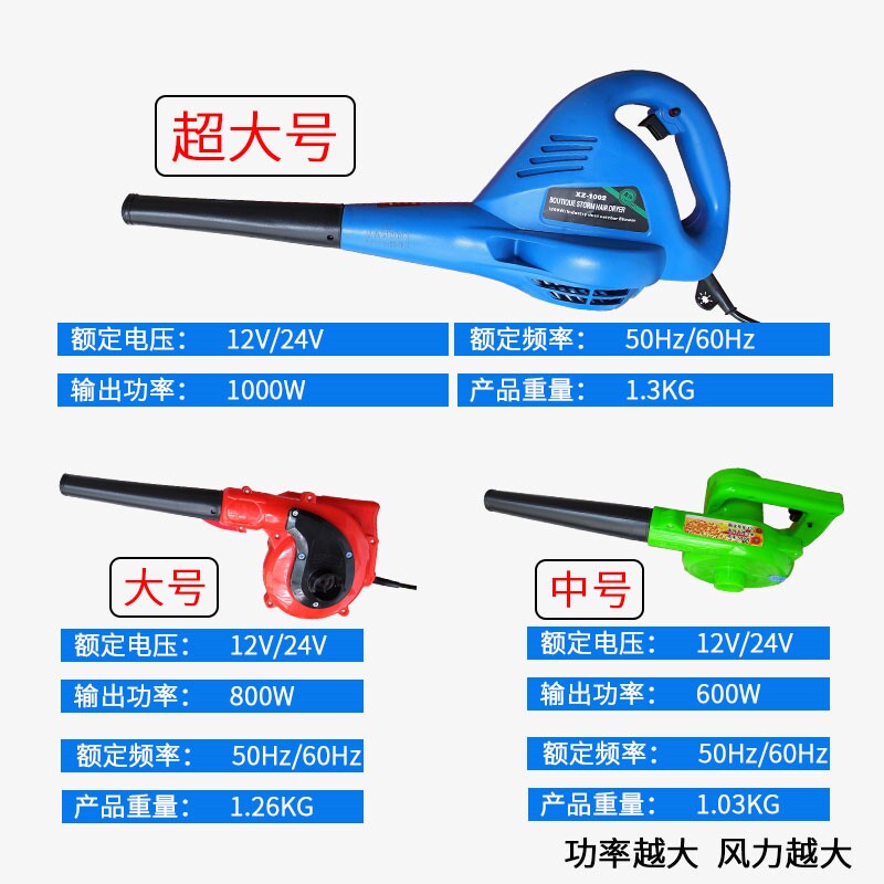 12v24v吹风机大功率小型鼓风机车载直流电瓶收割机空气滤芯吹尘器