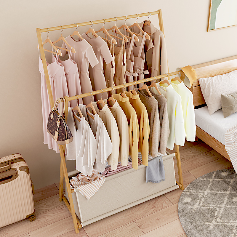 挂衣架落地衣帽架子晚上睡觉放衣服卧室实木家用宿舍神器简易床头