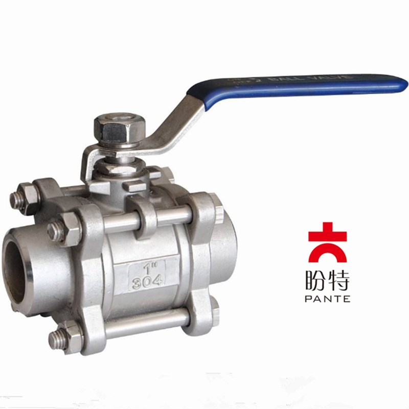 盼特304不锈钢三片式焊接球阀316工业级3PC对焊手动阀门DN15新款