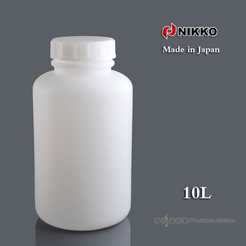 NIKKO日本进口塑料大口瓶10000ml 广口试剂瓶 10L 液体分装瓶HDPE