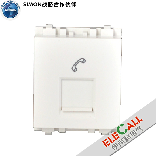 西蒙开关32系列  四芯电话插座(1/2)  TE4(1/2)