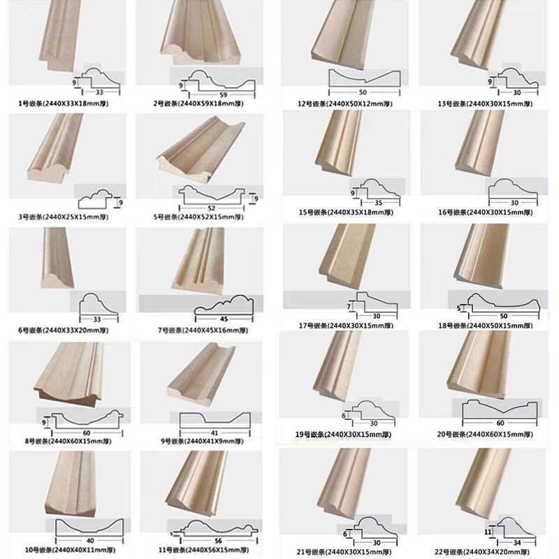 衣橱柜平开门套小外压内挂装饰扣线条高密度板收边框免漆吸塑造型