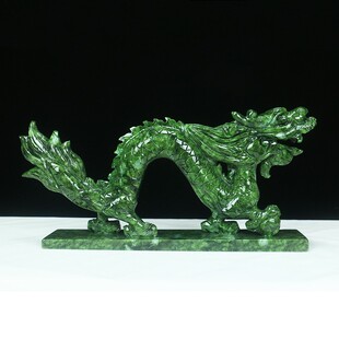 天然玉石青龙摆件办公室店铺庭院家居装饰品小号生肖龙白虎装饰品