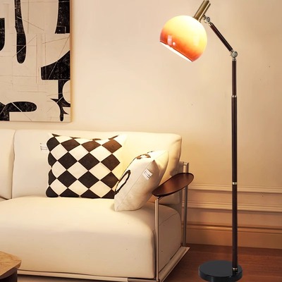复古客厅落地灯中古风创意装饰沙发旁别墅书房卧室床头柜摇臂台灯