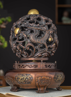 九转乾坤鼎铜摆件招财龙纹鼎青龙鼎客厅玄关办公室时来运转装饰品