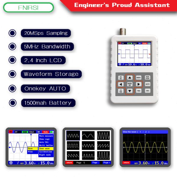 DSO FNIRSI PRO 数字手持示波器 5M带宽20MSps采样率 英文版