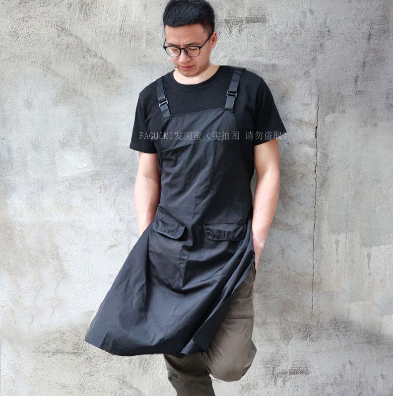 理髲店防水围裙防污不粘发染理髲师无袖工作服焗油工作衣定制logo
