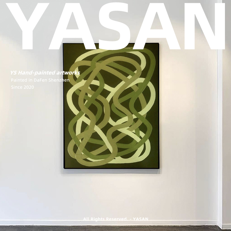 YASAN 后现代客厅装饰画手绘丙烯油画抽象背景墙画大尺寸玄关挂画图片
