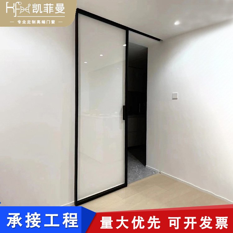 极窄卫生间厨房推拉门单扇客厅吊无推拉式下轨玻璃隔断厕所移门