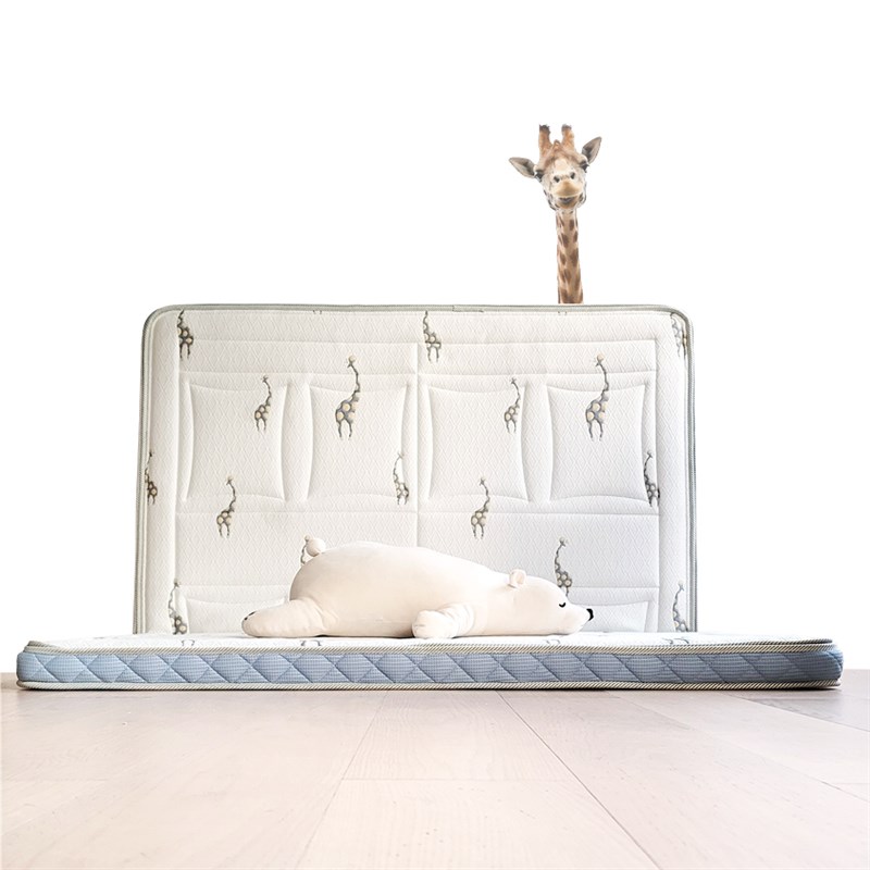 动物园之家/呦呦折叠床垫黄麻防螨护脊单双人可拆儿童床垫8cm