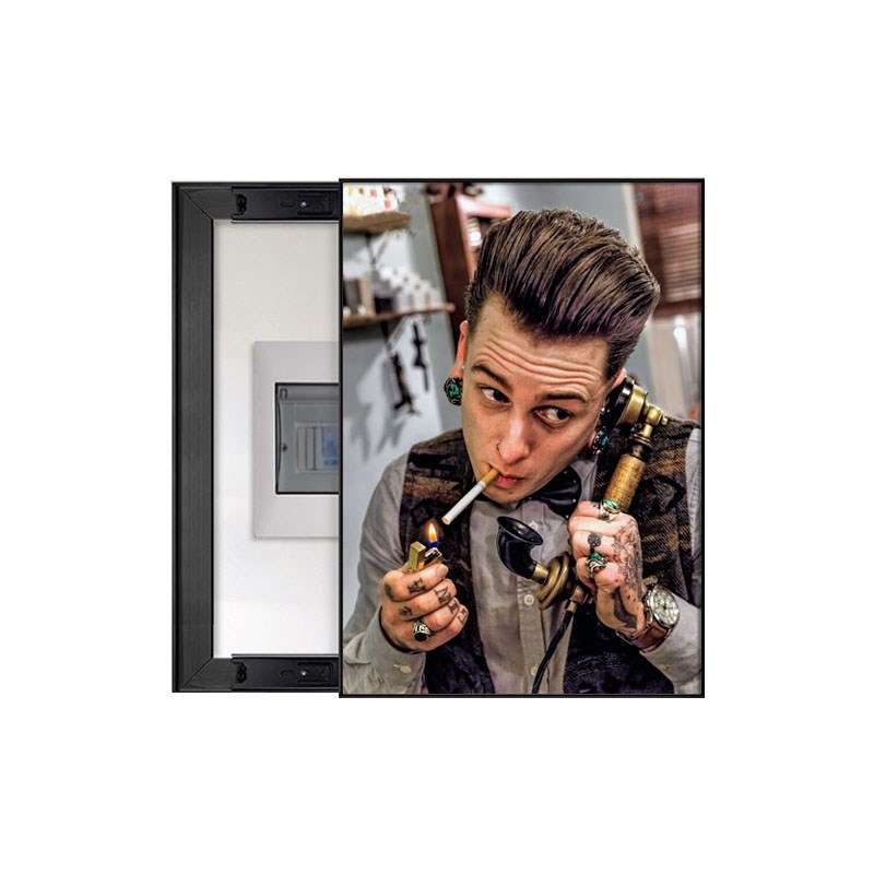 理发店美发店发廊电表箱挂画遮挡箱开关墙壁画电表盒配电箱装饰画