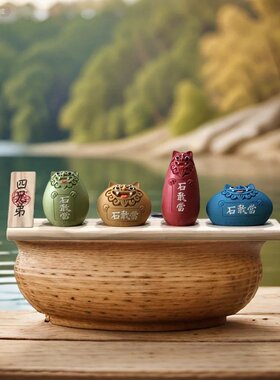 厂家直销工艺品摆件石敢当四兄弟家居摆件办公室创意小摆件套