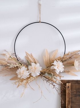 玫瑰承美大丽花壁挂仿真花家居假花设计婚庆手捧花束墙饰CF01282