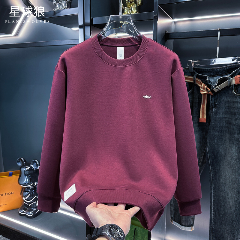 2026新款高端男士春秋季卫衣圆领刺绣套头本命年休闲潮牌红色上衣,男装,卫衣,淘宝优惠券,粉丝福利购,淘宝优惠卷