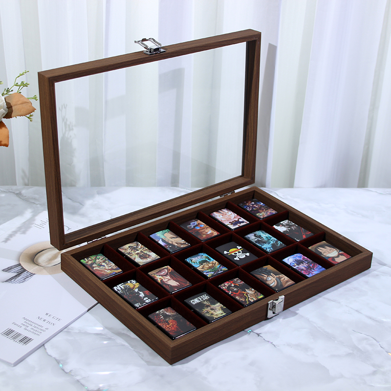火机收纳盒打火机收r藏展示盒子带盖防尘18格展示架子