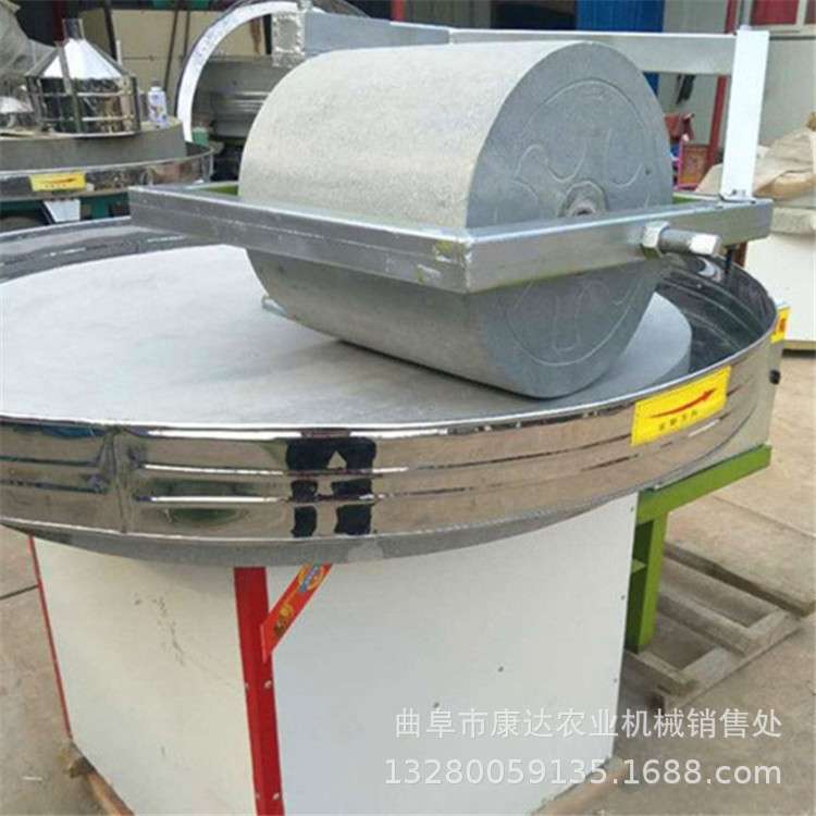 1.2米电动小型抽水机 韭菜花单辊石碾子设备 大豆碾扁石磨一体机