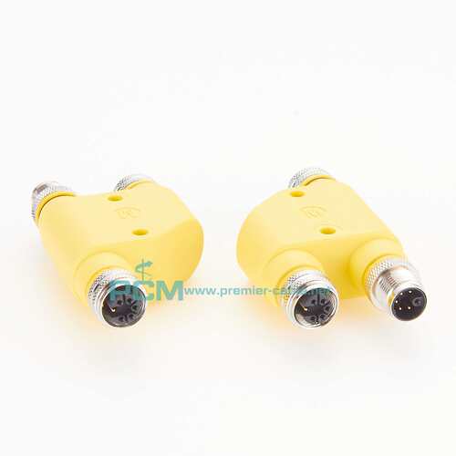 M12 M编码H T L型 4芯公头连接器转接头工业以太网