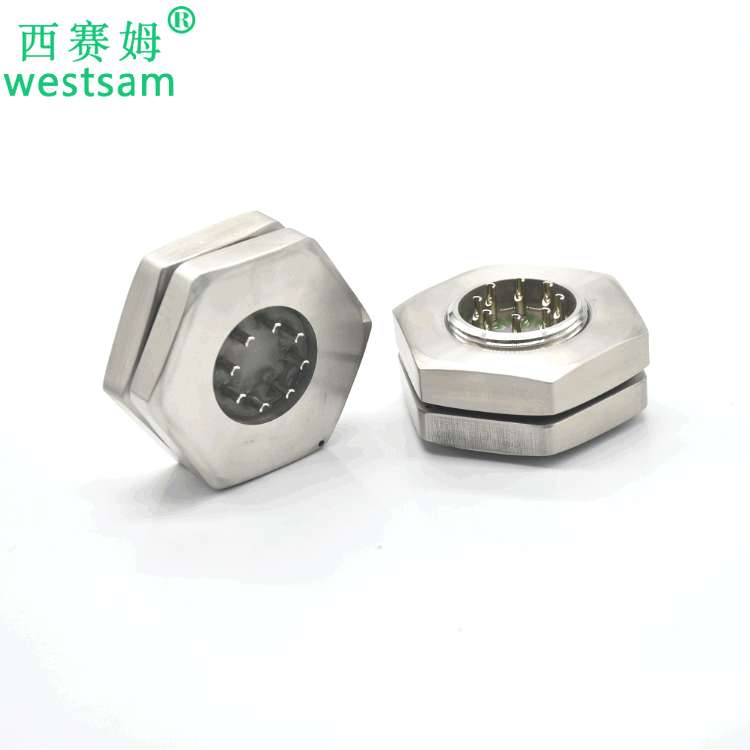 螺纹锁紧气密性航空插头BM-8/9芯两边接线连接器电力电源接头