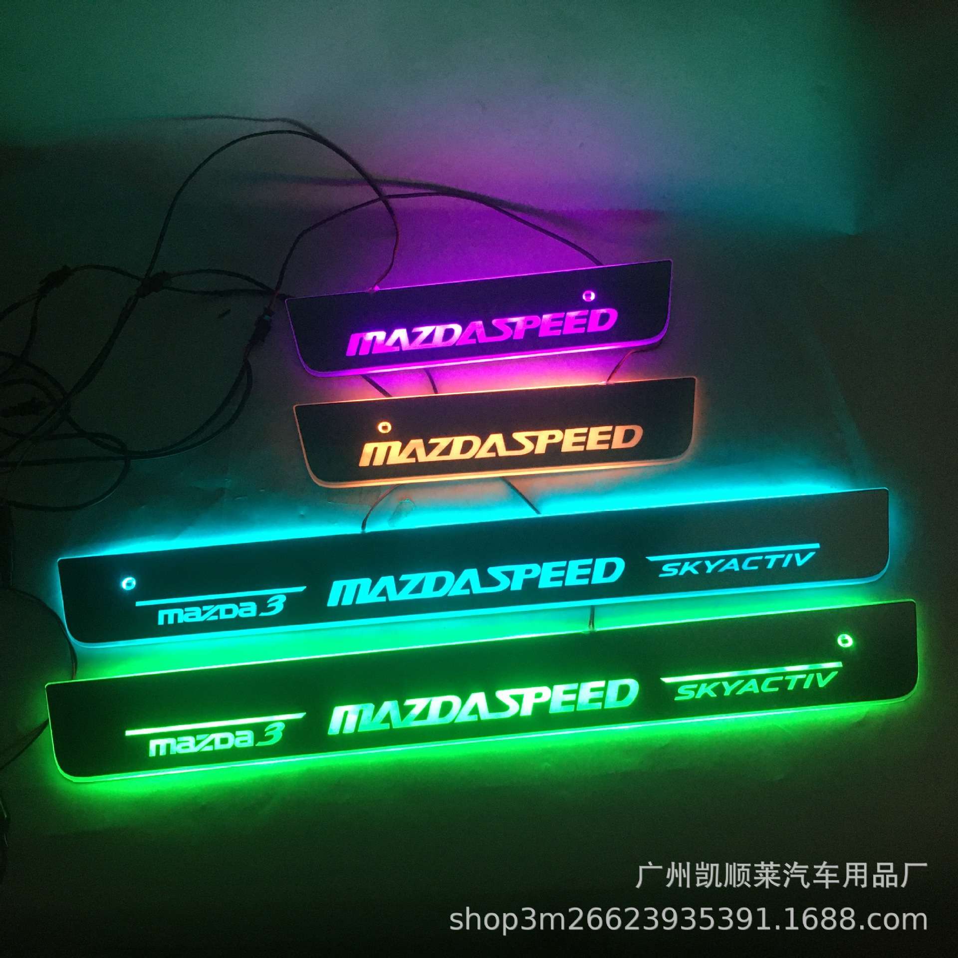 4片免破线适用马自达3昂克赛拉流光动态迎宾踏板LED灯门槛条Mazda