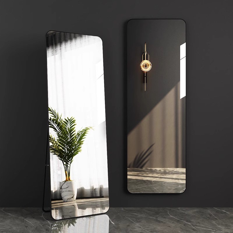 轻奢风全身镜子高级n感落地镜家用壁挂式穿衣镜网红化妆卧室试衣