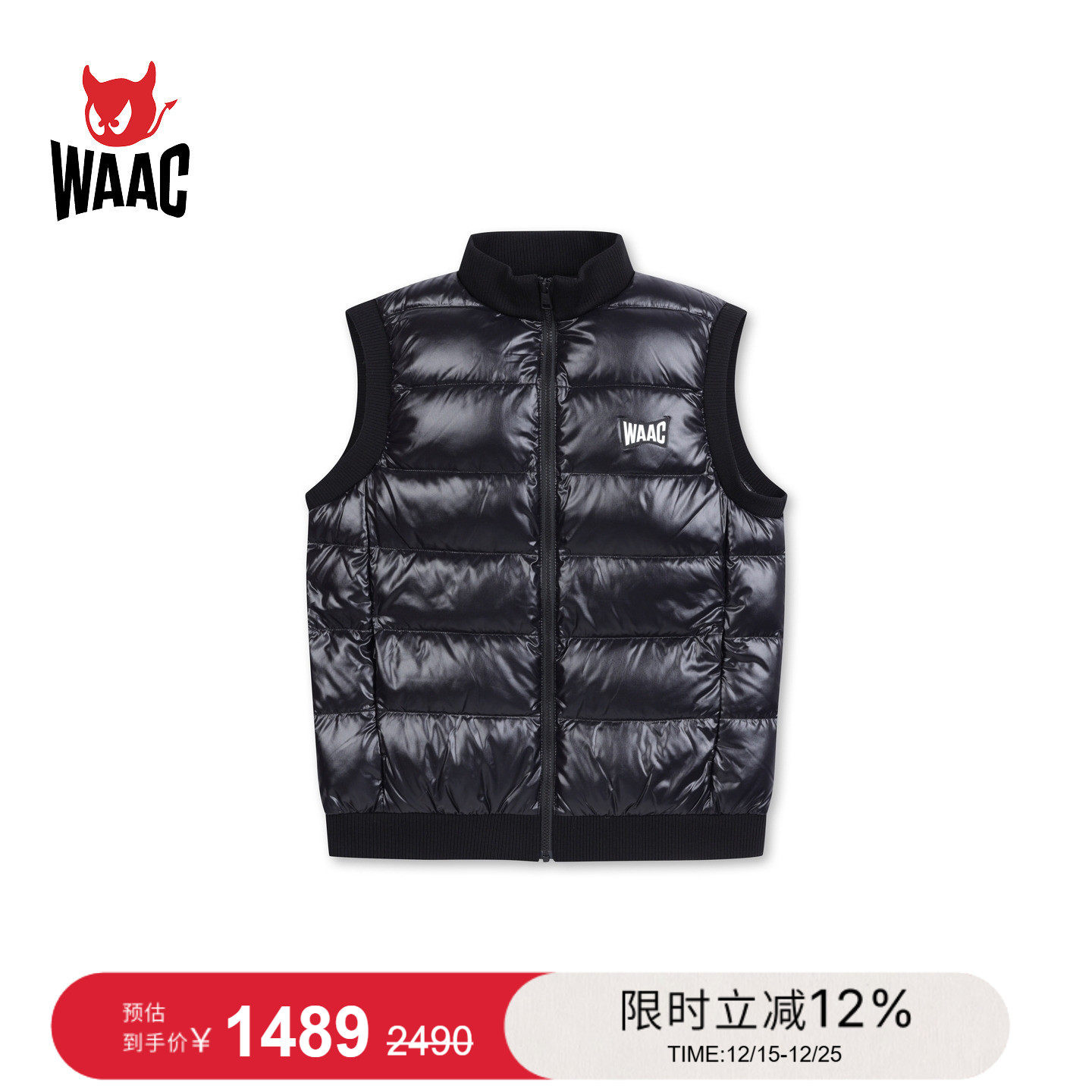 WAAC小恶魔官方男士高尔夫服装DOWN VEST羽绒马甲
