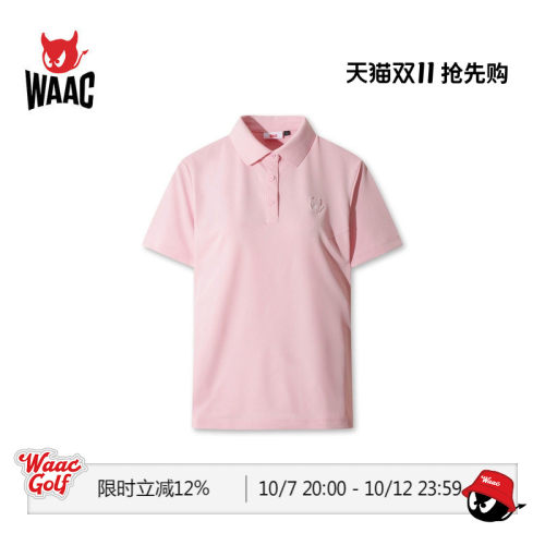 WAAC小恶魔官方春夏新品女士高尔夫服装PIQUE POLO短袖POLO衫