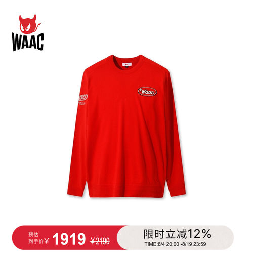 WAAC小恶魔官方春夏新品男士高尔夫服装CREWNECK SWEATER圆领衫