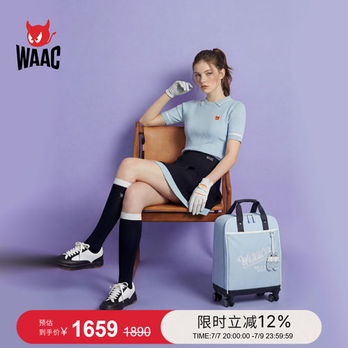 WAAC小恶魔官方春夏新品女士高尔夫服装KNIT POLO短袖POLO衫